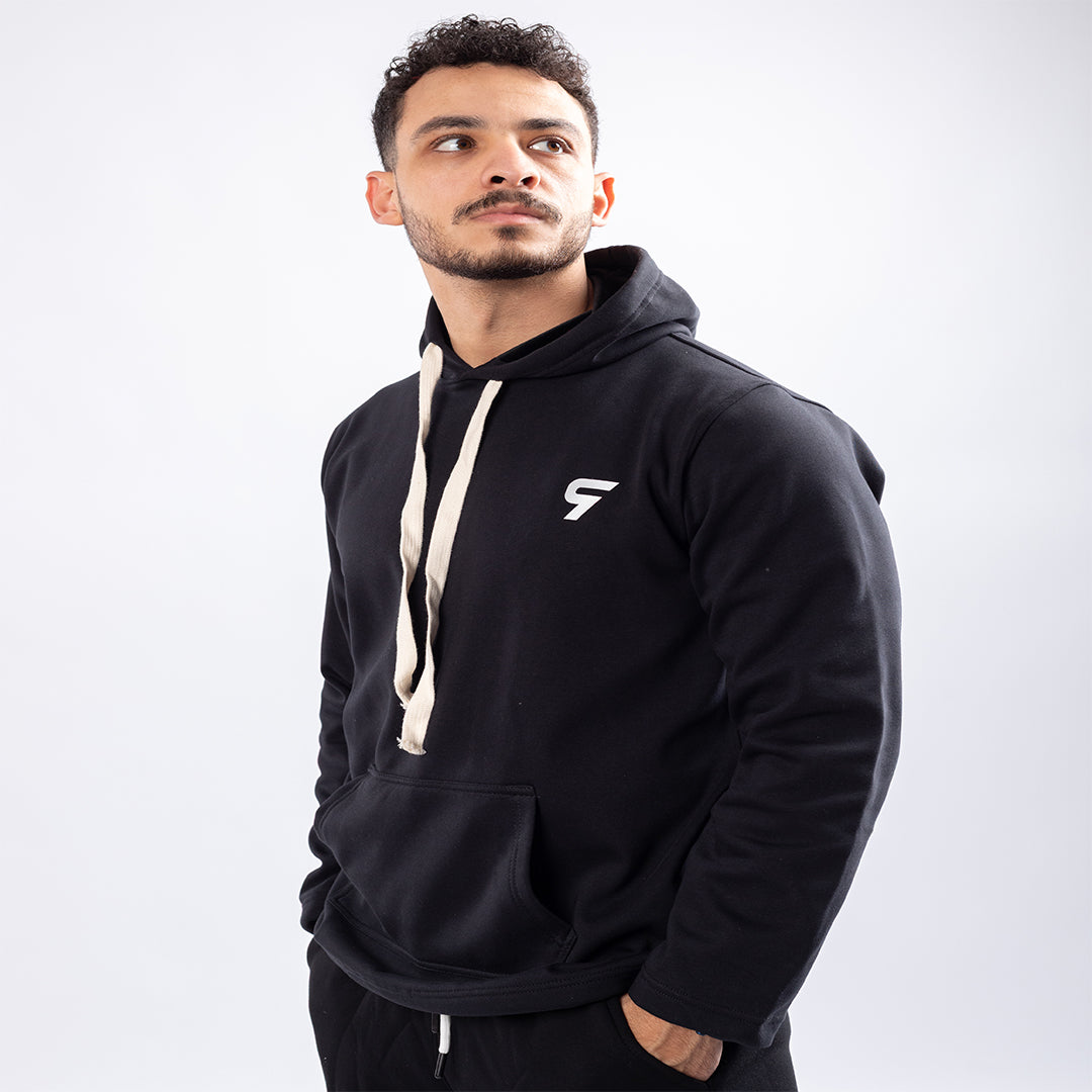 Black cotton Hoodie